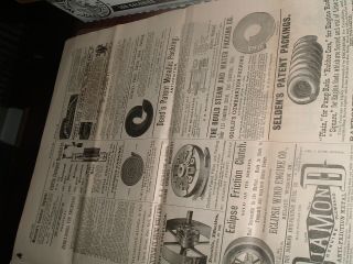 Antique Publication Complete Issue Power & Steam Newspaper 1887 Engines,  Ads 3