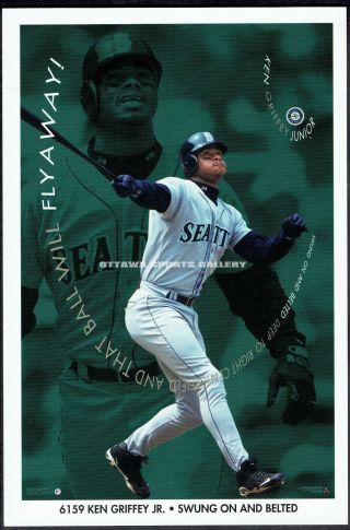 Ken Griffey Jr Costacos Mini Poster (promo) - " Swung On And Belted "