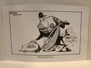 Jim Borgman Cartoon Cincinnati Reds,  Lou Pinella,  Oakland A 