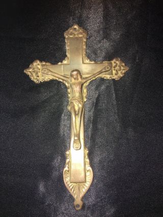 Vintage Solid Brass 8” Religious Catholic Jesus Christ Crucifix Wall Cross