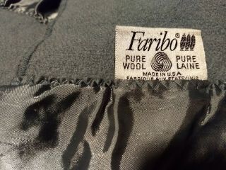 Vintage Faribo Wool Satin Trim Blanket Light Green Teal Full 75 " X 55 " Camping