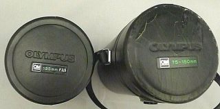3 Different Olympus OM Vintage Lens Cases - - NO LENSES BB 2