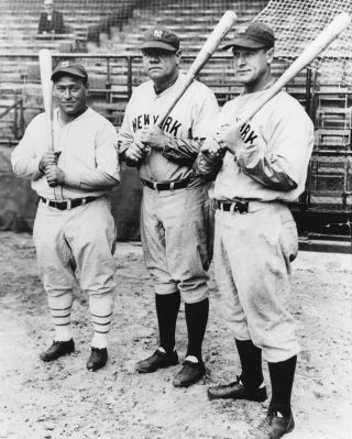 Dodgers Legend Hack Wilson Yankees Legends Lou Gehrig & Babe Ruth 8x10 Portrait