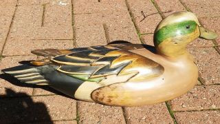 Vintage 1990 Ducks Unlimited Widgeon Decoy Signed By Tom Tabe