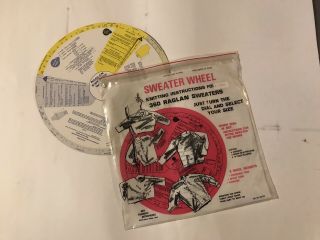 Bea Freeman 1969 Raglan Sleeve Sweater Wheel With Plastic Bag.  Vintage