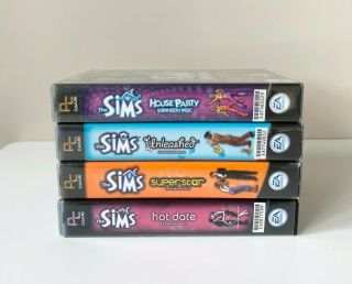 4x The Sims 1 Expansion Packs Pack - Vintage Pc Video Game Aus Pal With Codes