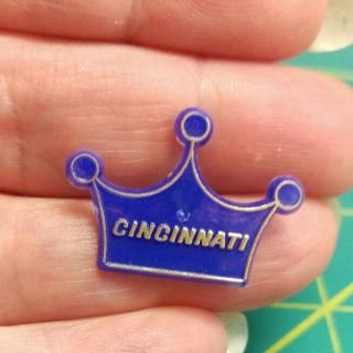 Vintage Cincinnati Royals Crown Plastic Pin With Lewtan Usa On Back