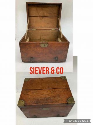 C.  W.  Siever & Co.  Primitive Americana Antique Wood Steamer Chest Trunk Crate