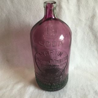 Great Vintage Antique Purple & Green Seltzer Bottle Martin Argentina