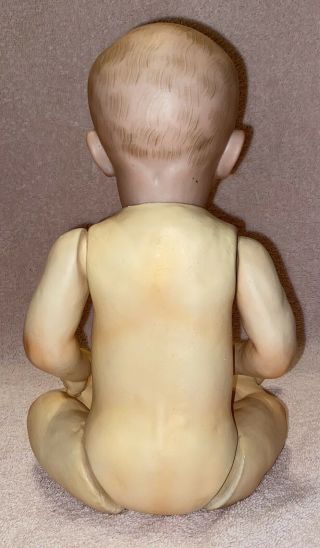 Antique 14” German Bisque Head Character Baby Doll Hertel Schwab 142 Nude 3