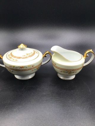 Vintage Meito China Hand Painted cream and Sugar Bowl Made in Japan 3