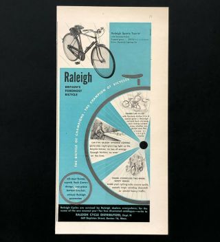 1950 Raleigh Bicycle Advertisement Britains Sports Bike Champions Vtg Print Ad