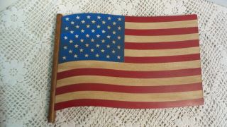 Vtg Cornwall Wood Carved Usa Flag 1978 15 " X 12 " Wall Ready Plaque