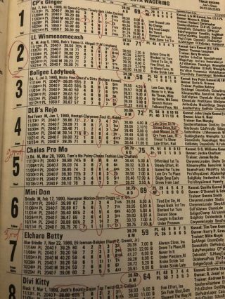 1992 Plainfield Greyhound Program 11/19. 2