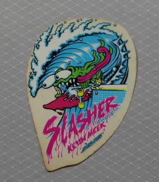 Slasher Keith Meek.  Vintage 1980,  S Santa Cruz Skateboard Sticker