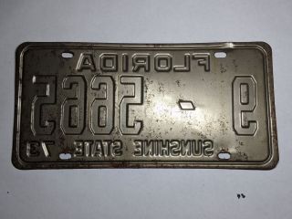 Vintage 1973 Florida Automobile License Plate - Tag | 9 - 5665|