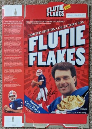 1999 Kellogg Flutie Flakes Cereal Limited Edition Collector’s Box Empty Flat