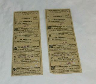 2 Santa Fe Chicago - Los Angeles Tickets August 1950