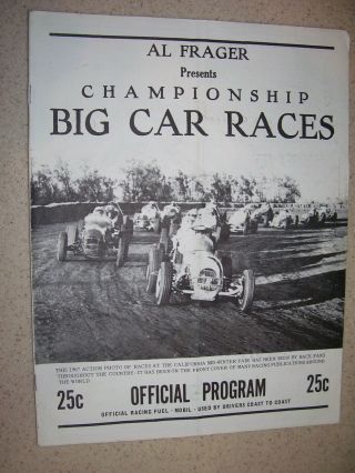 Vintage Auto Racing Program,  1968,  California Mid - Winter Fair,  Cra Sprint Cars