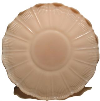 Antique Cambridge Crown Tuscan Pink Milk Glass Shell Cake Plate 14 1/4” Xlnt