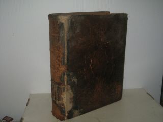 Large Leather Bound 1862 Civil War Era Antique Family Holy Bible 1043 Pages
