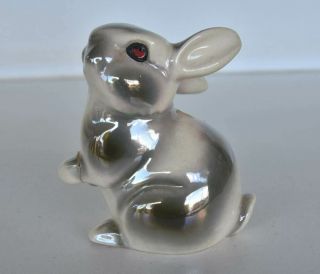 Vintage Wembley Ware Grey & White Rabbit Figurine A/f