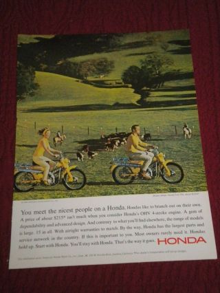1965 Honda Motorcycle Ad You Meet The Nicest People On A Honda