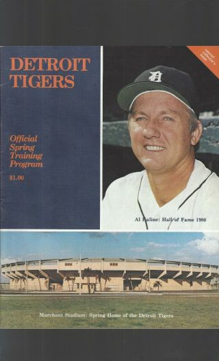 Detroit Tigers Official Spring Training Program 3/26/1980 V Orioles (scored) A594