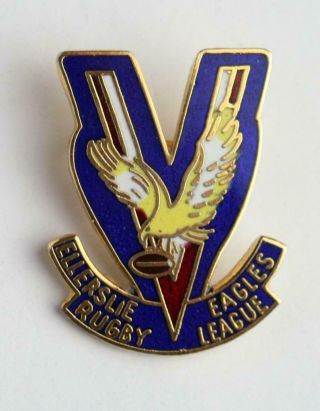 Vintage Ellerslie Eagles Rugby League Club Enamel Badge - Ellerslie,  Nz