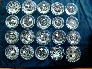 Antique Flint Glass Cup Plate Group Of 20 Diff 300 - Series Plates; Eapg,  Lacy