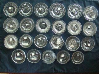 Antique Flint Glass Cup Plate Group Of 23 Diff 300/400 - Series Plates; Eapg Lacy