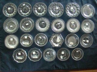 Antique Flint Glass Cup Plate Group of 23 Diff 300/400 - Series Plates; EAPG Lacy 2