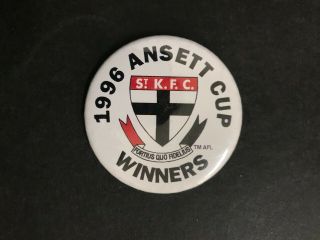 St.  Kilda Football Club Vintage Badge/ Pin 1996 Ansett Cup Winners