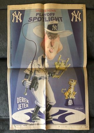 2006 Derek Jeter Caricature York Daily News Newspaper Playoff Poster Yanks D