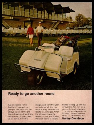 1967 Harley Davidson Motorcycles Milwaukee Wisconsin Electric Golf Cart Print Ad