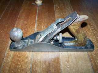 Antique Stanley No.  5 1/4 Smooth Bottom Jack Plane Woodworking Tool Good User