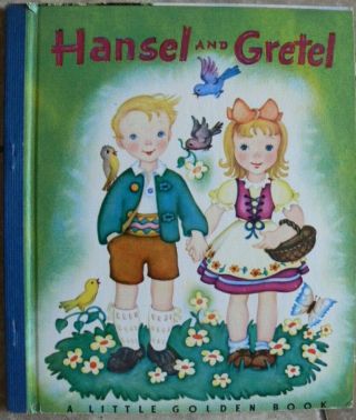 Vintage Little Golden Book HANSEL AND GRETEL with dust jacket second print 2