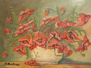 Antique French Fauvist Oil Painting Still Life,  Signed H.  Matisse