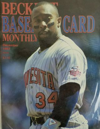 Beckett Baseball Card Monthly December 1987 Kirby Puckett Cover Bagged