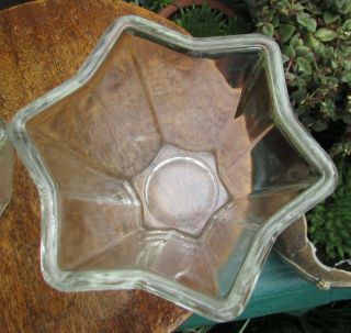 FANTASTIC PAIR VINTAGE STAR SHAPED GLASS JELLY MOULDS 2