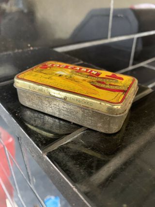 LOG CABIN Flake Tobacco Vintage Round Tin 3
