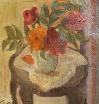 Antique French Post Impressionist Still Life Oil Painting Signed C.  Pissarro