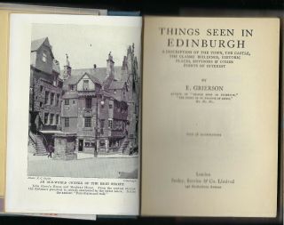 Ediburgh By E Grierson Vintage Hardcover Book With Dust Jacket