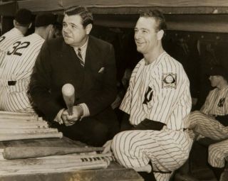 Lou Gehrig & Babe Ruth - 8 " X 10 " Photo - 1939 World Series - N.  Y.  Yankees Baseball