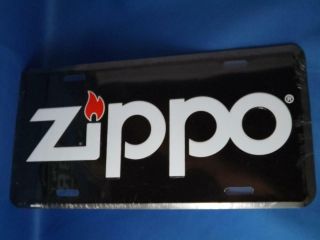 Zippo Lighter License Plate Metal Collector Car Bike Shop Sign Oil Gas Collector