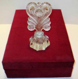 Vintage Lovely 6 Inch Tall Empty Crystal Perfume Bottle Art Deco Style