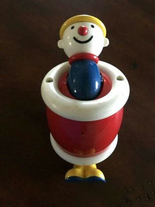 Ambi Vintage Rolling Clown In A Barrel Baby Toddler Toy