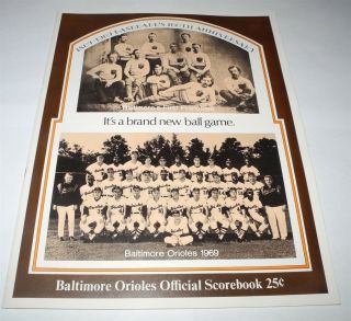 1969 Baltimore Orioles Kansas City Royals Baseball Scorecard Program 8 - 5 - 69