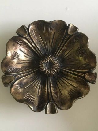 Cendrier Coupelle Vide Poche Bronze Fleur Art Déco.  Vintage Retro Antique France