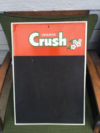 Vintage Embossed Orange Crush Sign Chalkboard Antique Soda Cola No Porcelain